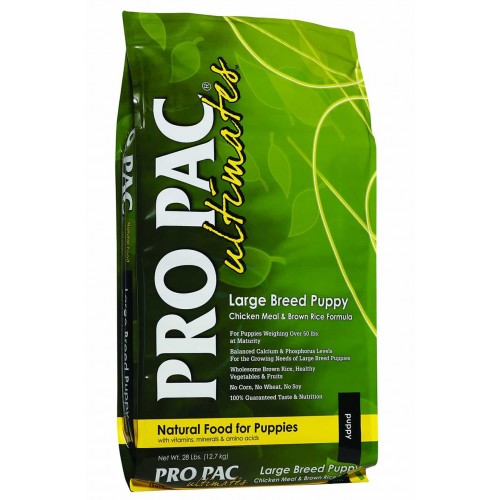 PRO PAC ULTIMATES LARGE BREED PUPPY WITH CHICKEN AND BROWN RICE FORMULA